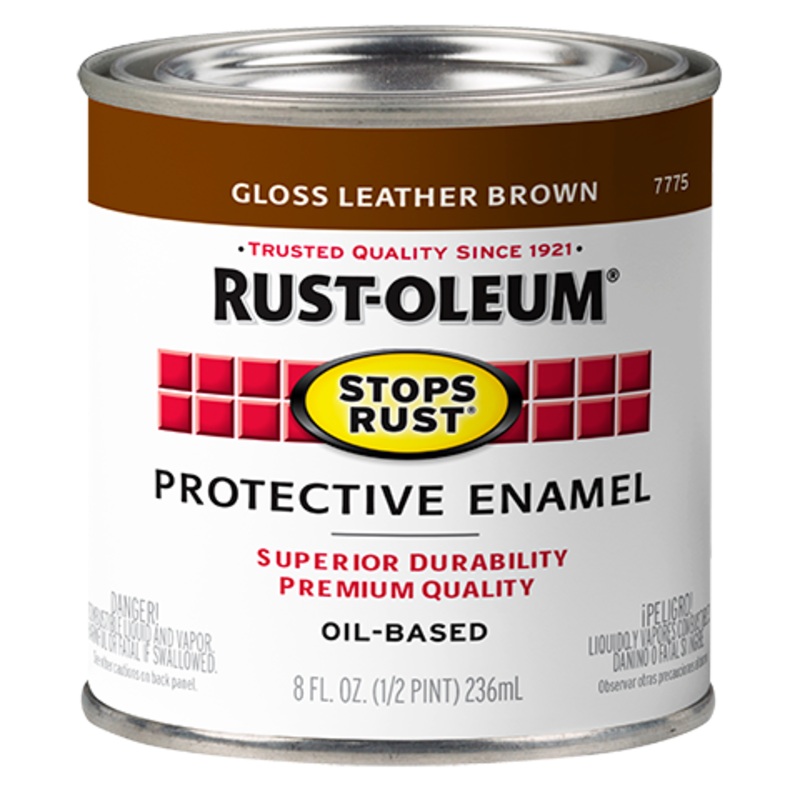 Rust-Oleum Protective Enamel Brush-On Paint Gloss Leather Brown