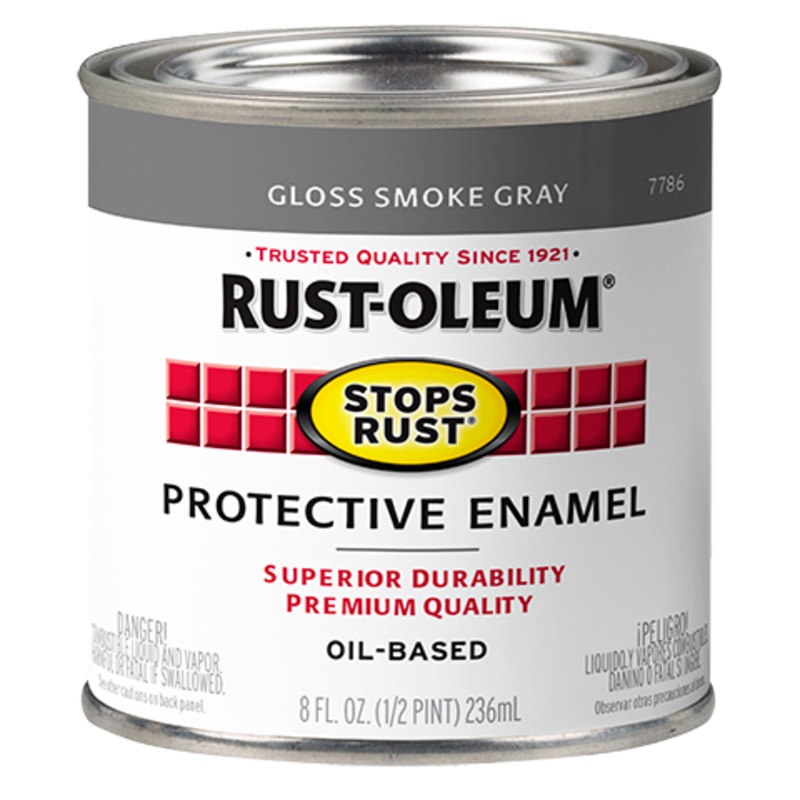 Rust-Oleum Protective Enamel Brush-On Paint Gloss Smoke Gray