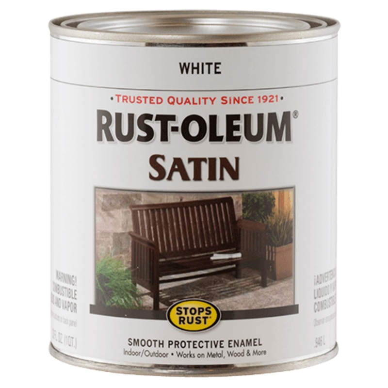 Rust-Oleum Protective Enamel Brush-On Paint Satin White