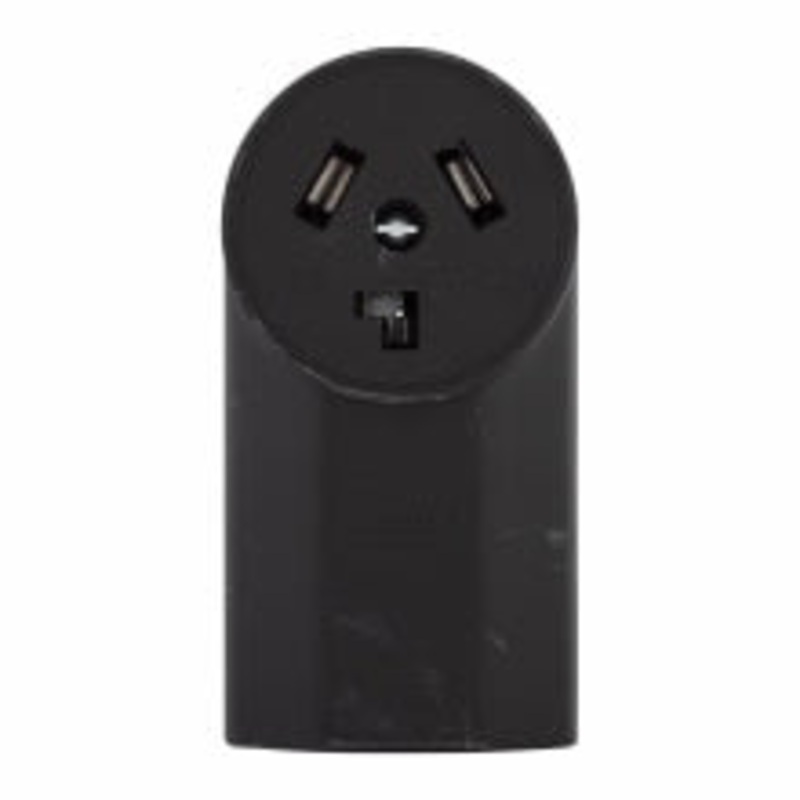 Eaton Cooper Wiring 3-Wire 30-Amp 125-Volt Surface Mount Dryer Power Receptacle, Black