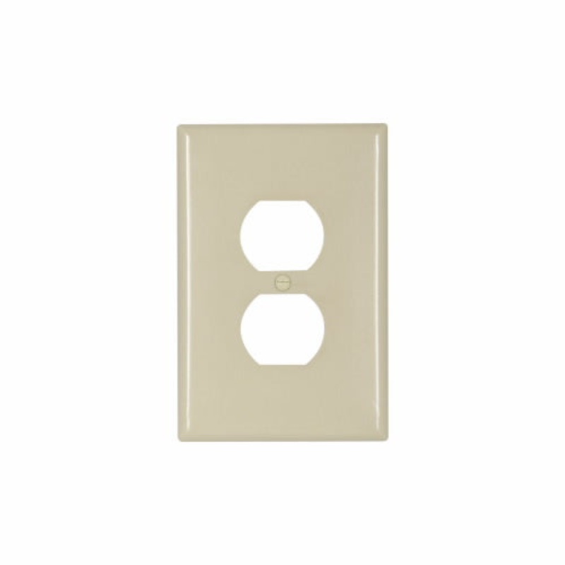 Eaton Cooper Wiring Duplex Receptacle Wallplate, Ivory 1 Gang