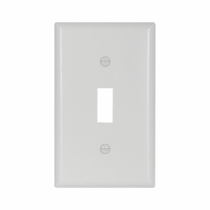Eaton Cooper Wiring Toggle Wallplate, White 1 Gang