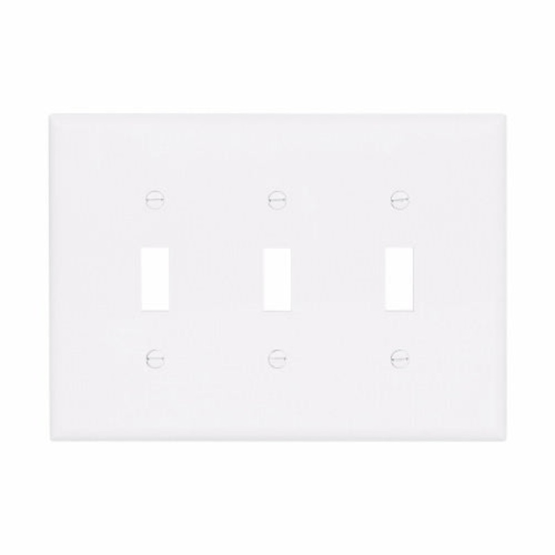Eaton Cooper Wiring Toggle Wallplate, White 3 Gang