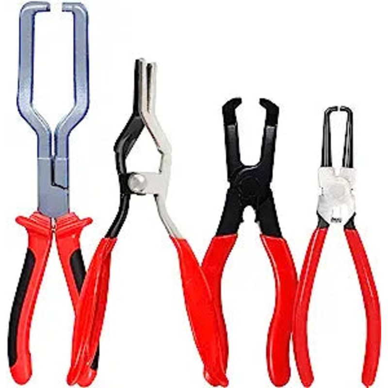 4 Pcs Fuel Line Pliers Set With 80 Degree Disconnect Pliers Hose Remover Pliers Hose Pipe Clamp Clip 9 Inch Fuel Filter Caliper Set For Auto Maintenance