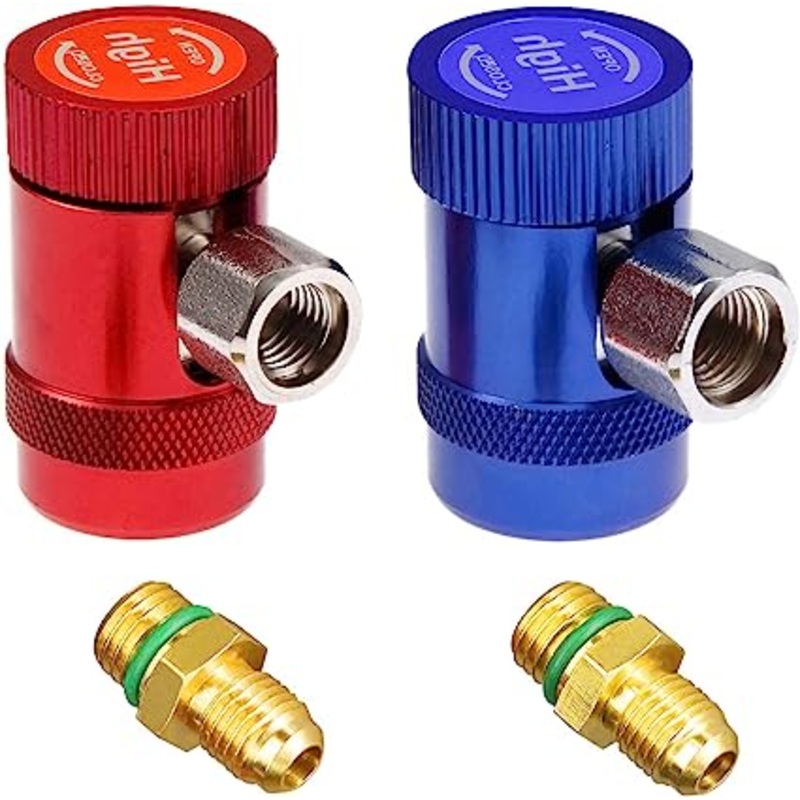 AutoWanderer Tool AC R1234YF Adapters R1234yf Quick Couplers High Side & Low Side Kit for Air Conditioning Evacuation, Replacement and Recharging