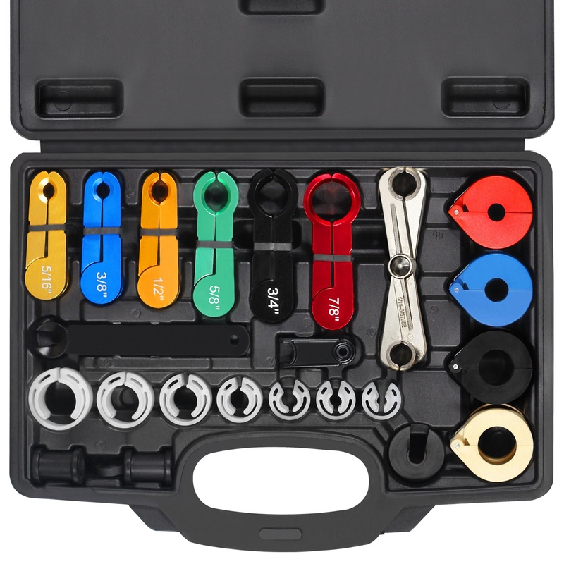 AutoWanderer Tool Fuel Line Disconnect Tool Set – Master Quick Disconnect Tool for AC Fuel Line System, Black