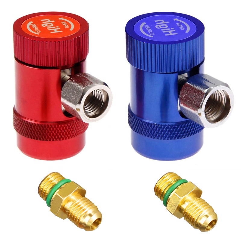 AutoWanderer Tool R1234yf Adapter Fittings – R1234yf Quick Couplers High Side & Low Side for Air Conditioning Evacuation, Replacement and Recharging
