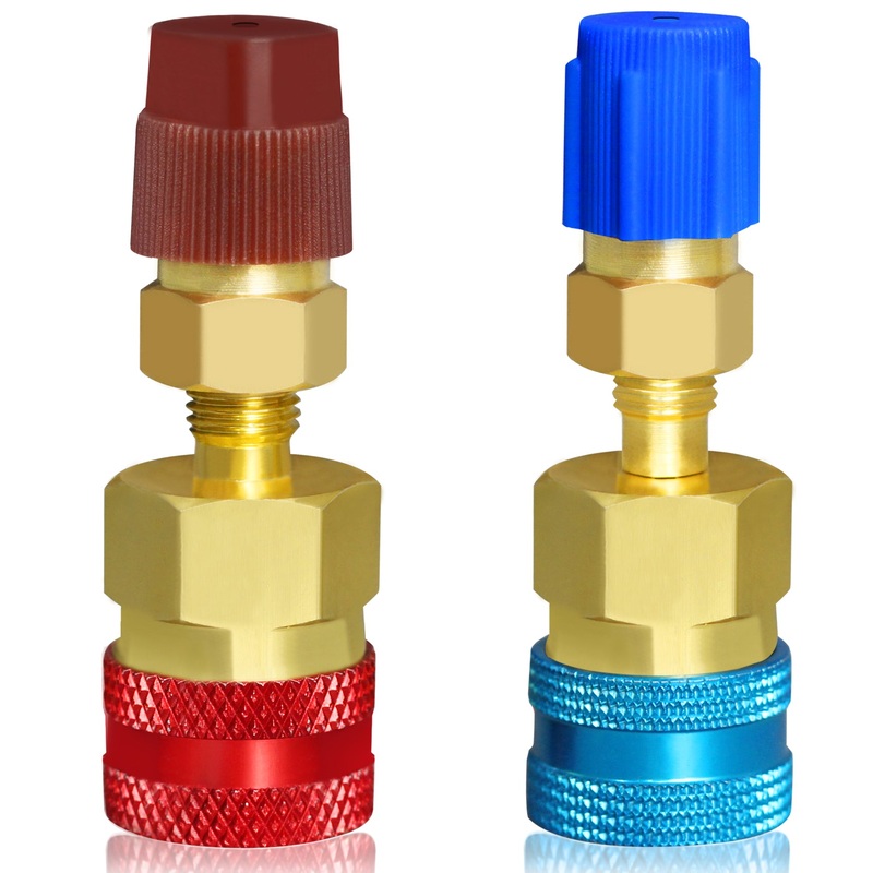 AutoWanderer Tool R1234yf Quick Couplers Kit R1234YF to R134a Conversion Adapters for R1234yf Air Conditioning Systems Evacuation Recharging