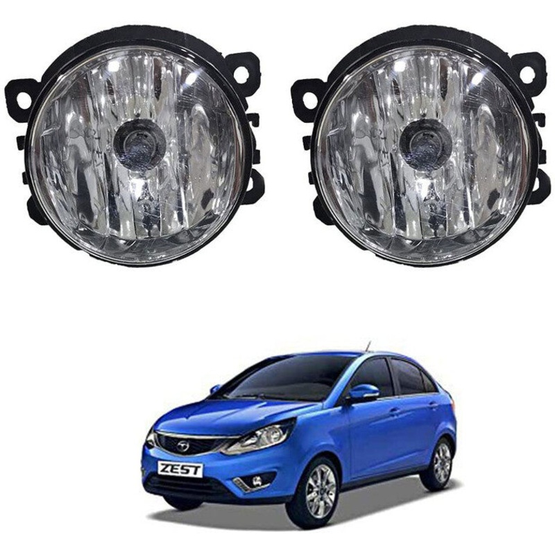 Car Fog Lamp Lights Without Wiring kit and Switch Compatible with- Tata Zest (Set of 2)