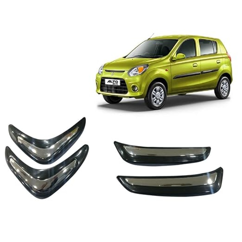 O.E. Type Car Bumper Protector for Alto 800 Type-2 (Set of 4, Black)