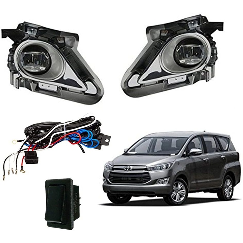 O.E Type Car Fog Lamp Lights With Wiring Kit And Switch For Toyota Innova Crysta (Set of 2)