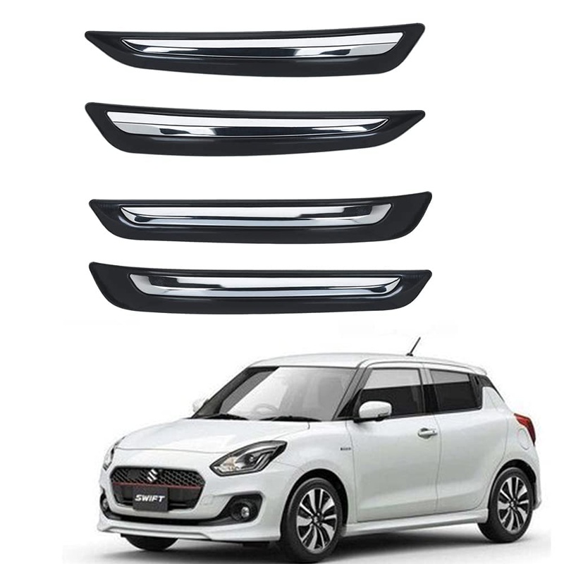 O.E Type Chrome Plated Car Bumper Protector Guard Molding for – Swift 2018 (Set of 4, Chrome)