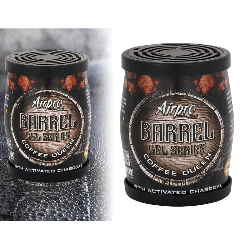Airpro Barrel Max Car Gel Perfume & Air Freshener, Coffee Queen Fragrance, 100 Days Life, Black & Brown, 160 g