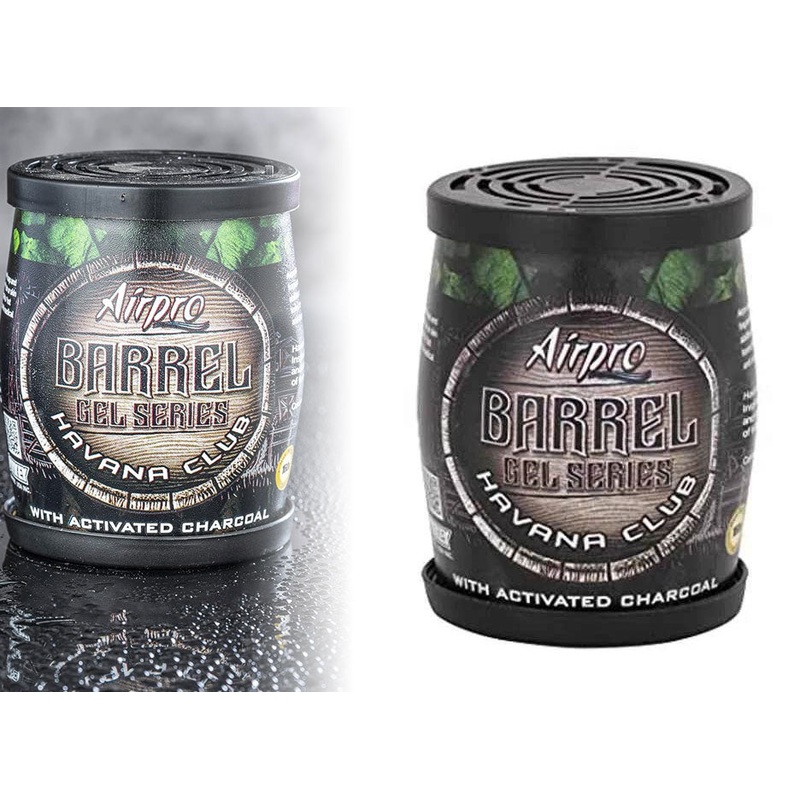 Airpro Barrel Max Car Gel Perfume & Air Freshener, Havana Club, 100 Days Life, Black & Brown, 160 g