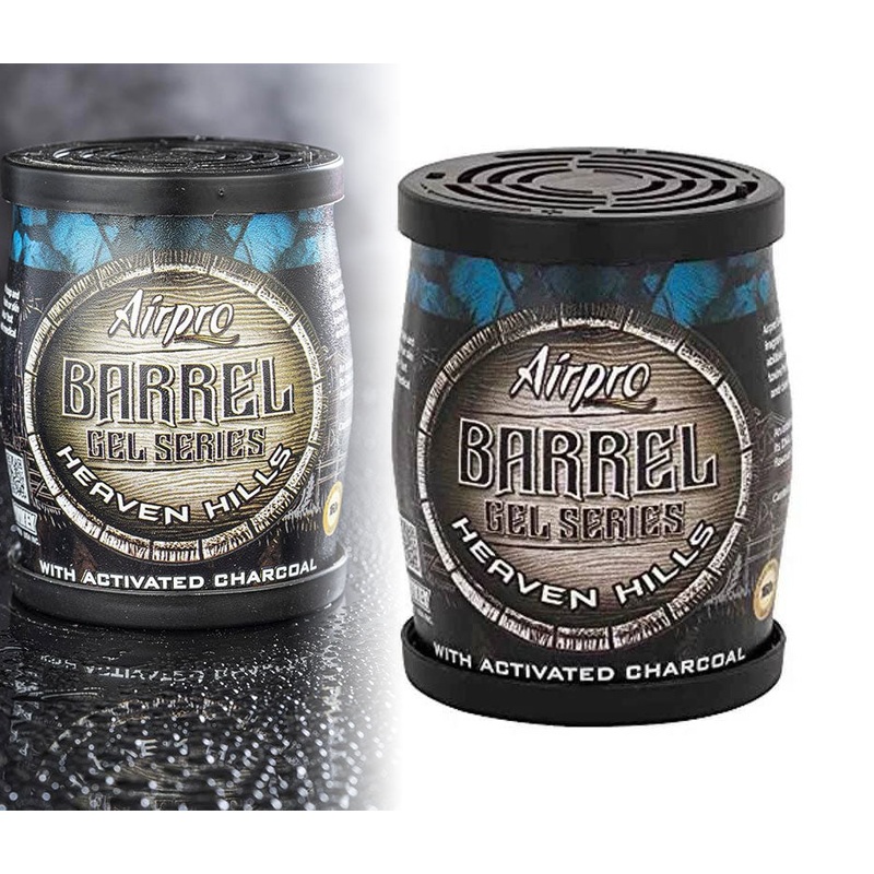 Airpro Barrel Max Car Gel Perfume & Air Freshener, Heaven Hills, 100 Days Life, Black & Brown, 160 g