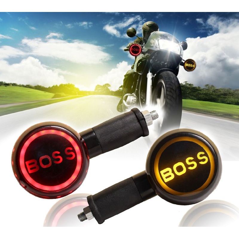 Boss Style Dual Light Red Yellow LED Turn Signal Indicator for Bike (Set of 2)