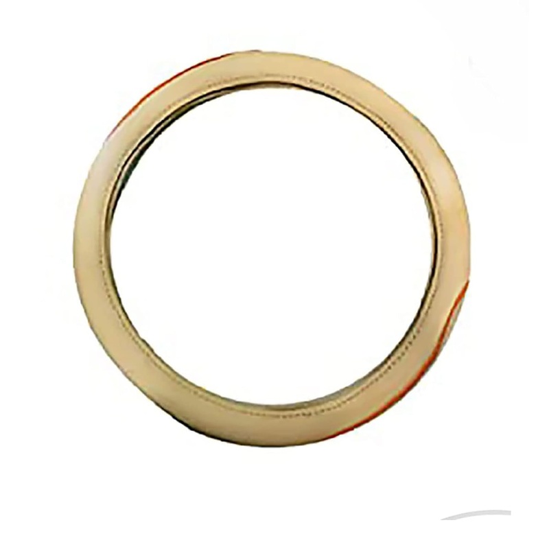 Ring Type Car Steering Wheel Cover (Gold Signature Beige) Compatible with All Cars