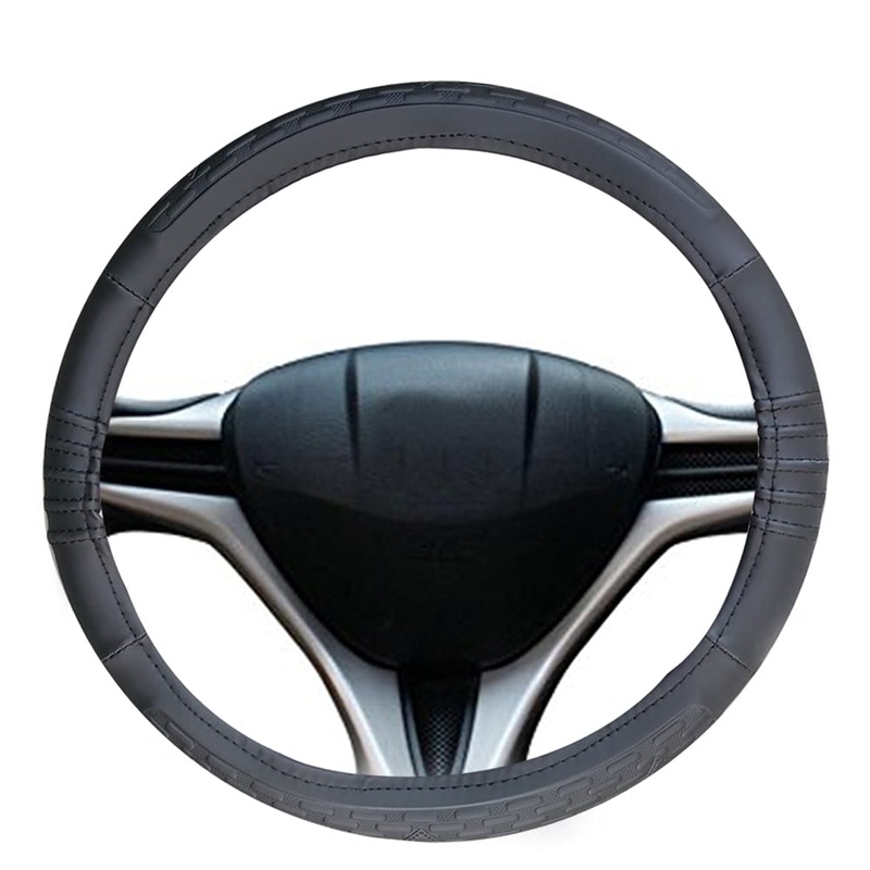 Ring Type Car Steering Wheel Cover Universal Genuine PU Non-Slip Natural Rubber Well Padded Grip Breathable Leatherite for – All Car