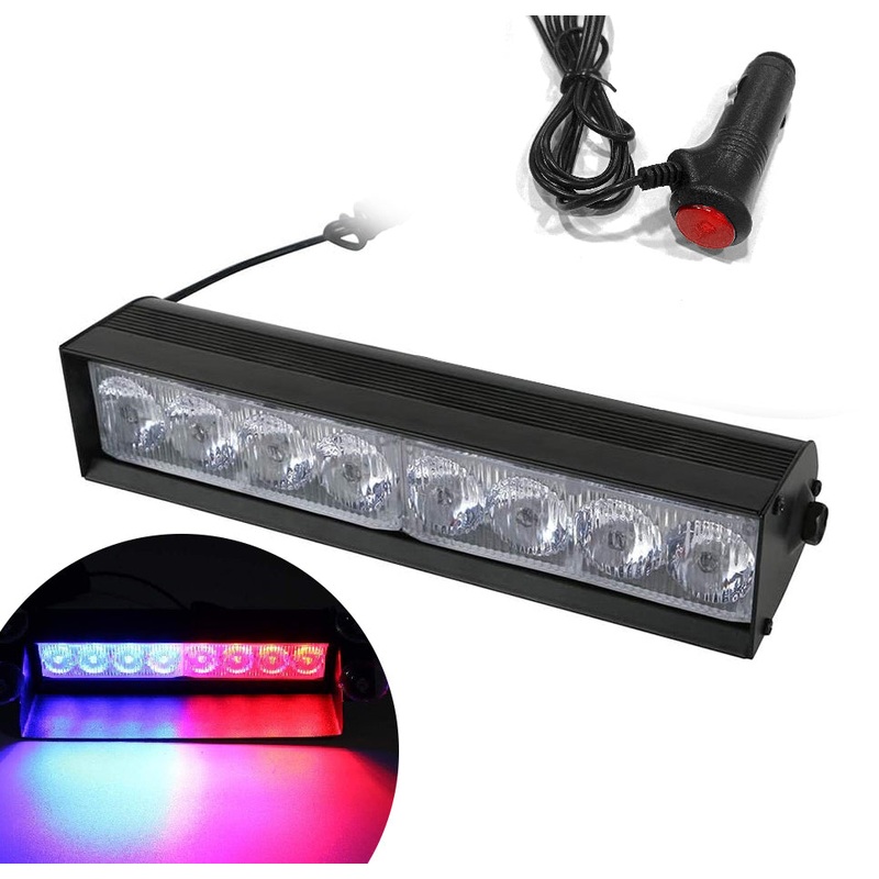 AUTO PEARL 8 LED Waterproof Red Blue Police Flashing Light for All Cars Fog Lamp Car LED (12 V, 8 W)  (Universal For Car, Pack of 1)