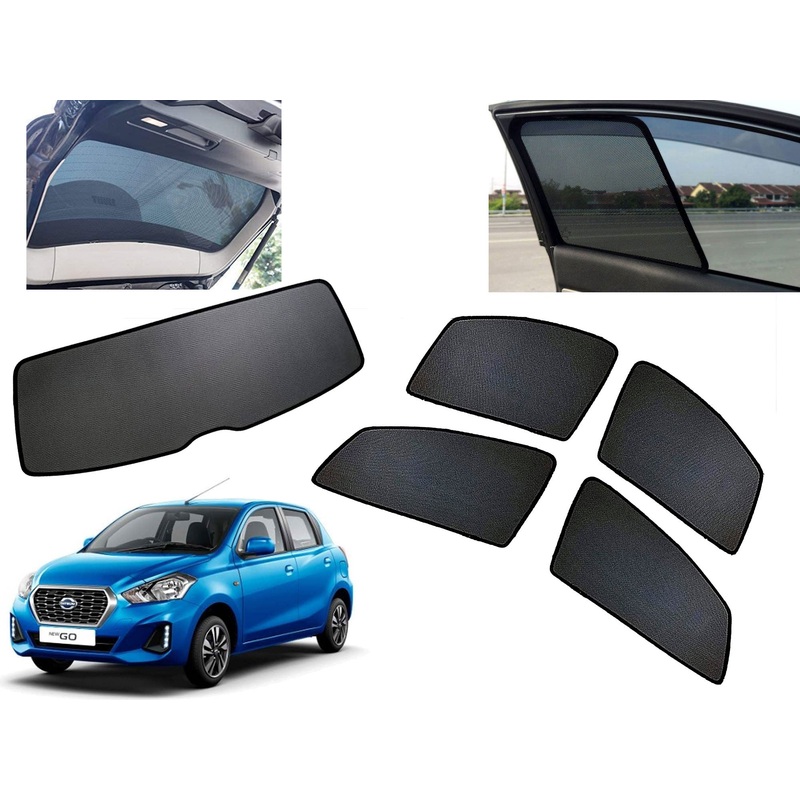 Z-Black Car Window Plug-in Half Sun Shades & Rear Dicky Curtain (Combo) for Datsun