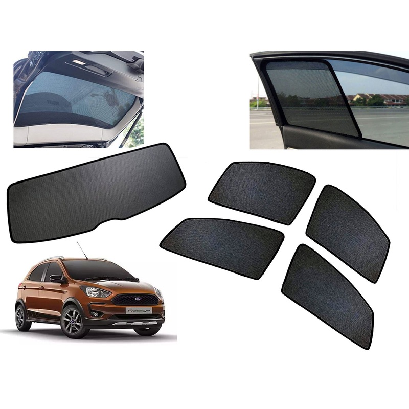 Z-Black Car Window Plug-in Half Sun Shades & Rear Dicky Curtain (Combo) for Ford