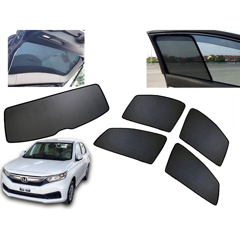 Z-Black Car Window Plug-in Half Sun Shades & Rear Dicky Curtain (Combo) for Honda