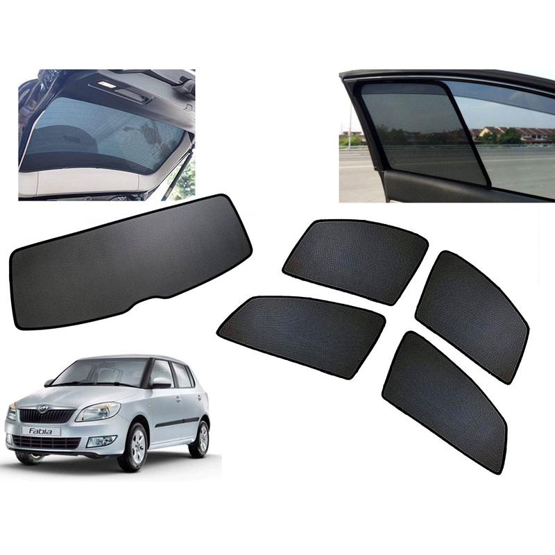 Z-Black Car Window Plug-in Half Sun Shades & Rear Dicky Curtain (Combo) for Skoda