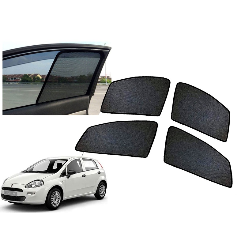 Z-Black Window Plug-in Half Sun Shades Car Curtain for Fiat