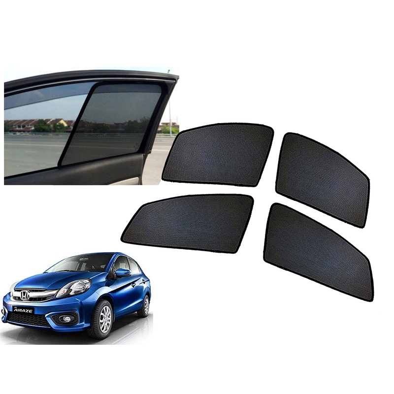 Z-Black Window Plug-in Half Sun Shades Car Curtain for Honda