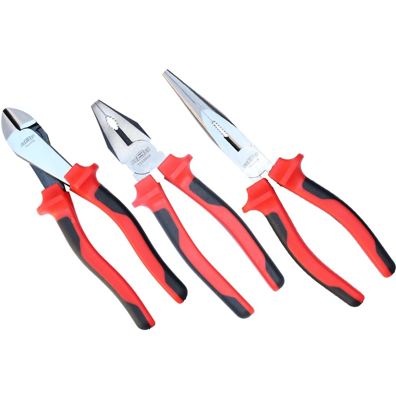 888 Tools 3-Piece 200mm Plier and Cutter Set with Comfort Grip Handles – T832903