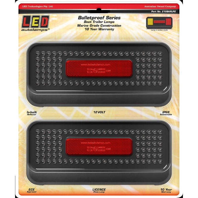 LED Autolamps 210BARLP2 Fully Submersible Boat Trailer Lamp Kit