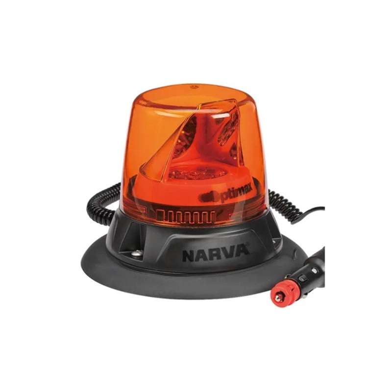 Narva 85668A 12/24V Optimax LED Rotating Beacon with Magnetic Mount Base – Amber
