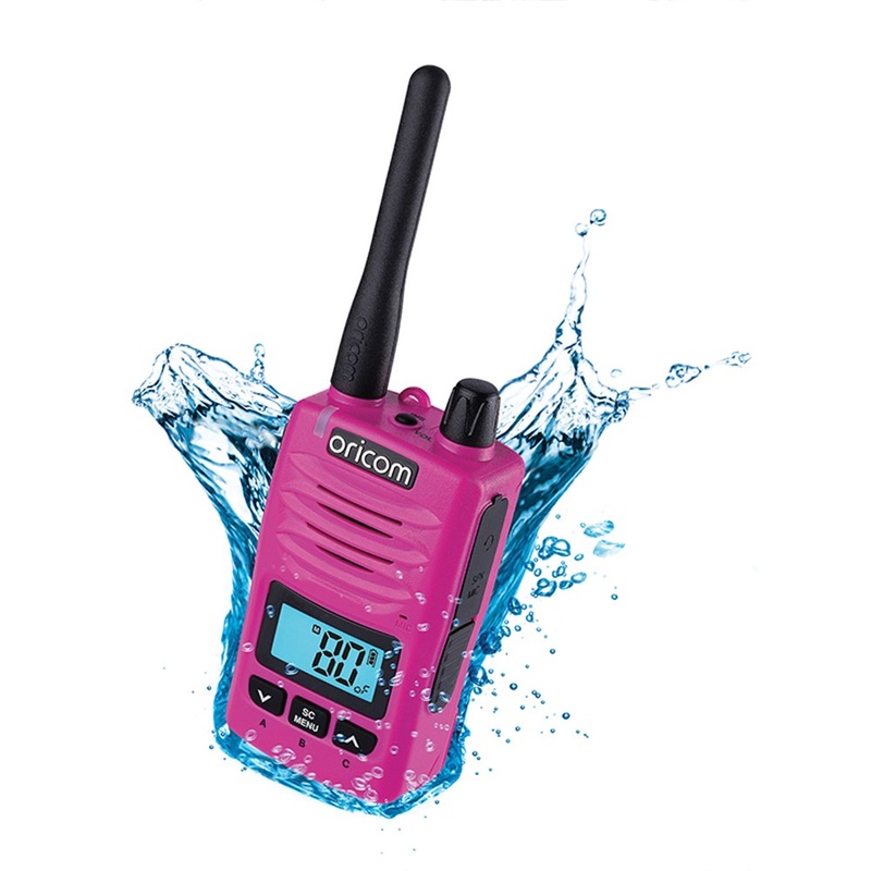 Oricom DTX600PNK 5 Watt IP67 Waterproof Handheld UHF CB Radio – Pink