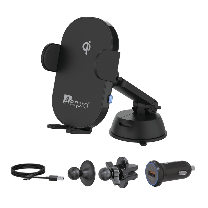 Aerpro 15W Wireless Charging Smartphone Holder Kit – APWCAG1