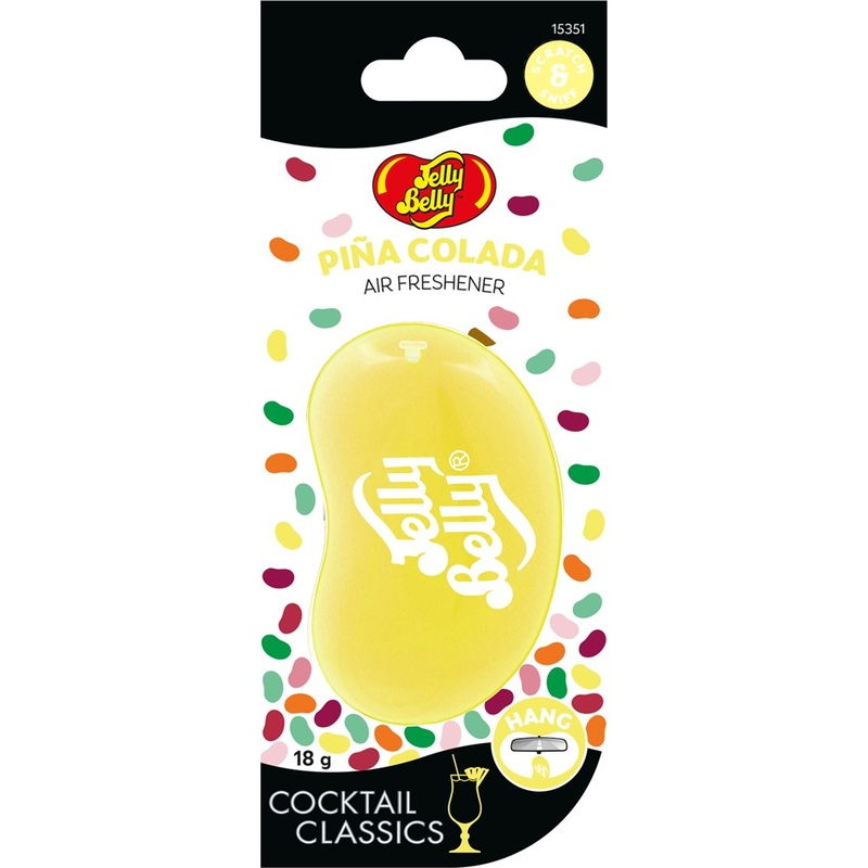 Jelly Belly Pina Colada Fragrance 3D Hanging Air Freshener – Single – E303858700
