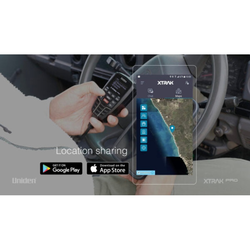 Uniden XTRAK 80 Pro Smart UHF Radio with Large OLED Dispay and Advanced Position Tracking and Location Sharing – XTRAK80 PRO