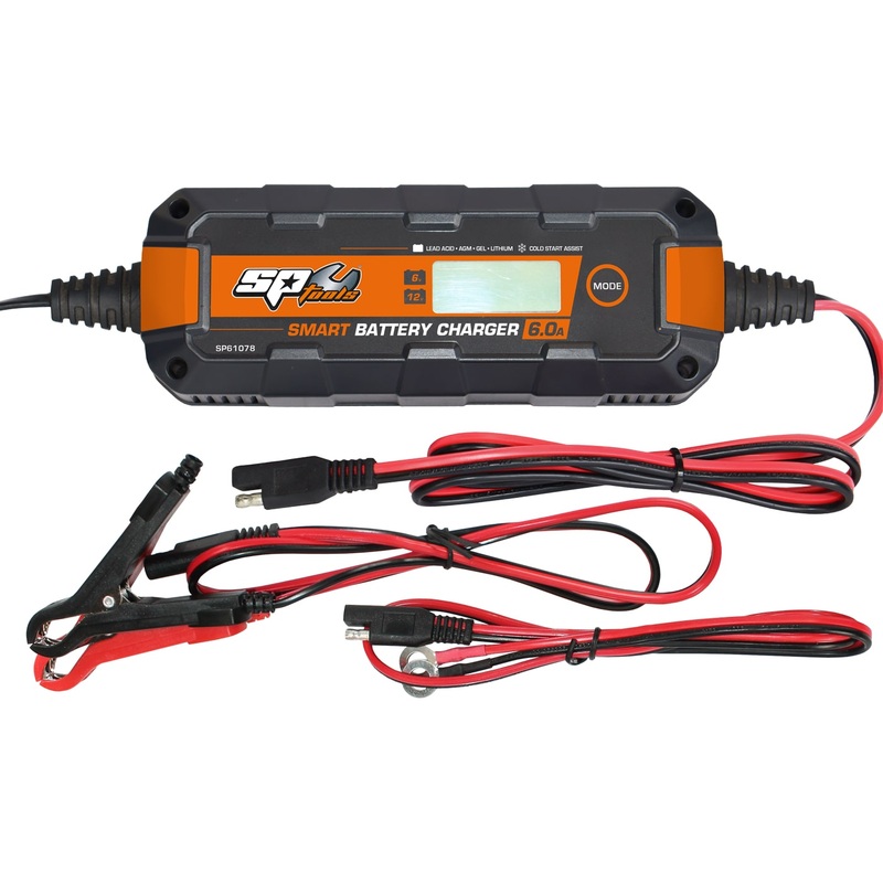 SP Tools Smart Battery Charger – 8 Stage Multi Volt – 6 & 12v – 6A – SP61078 (click & collect only)