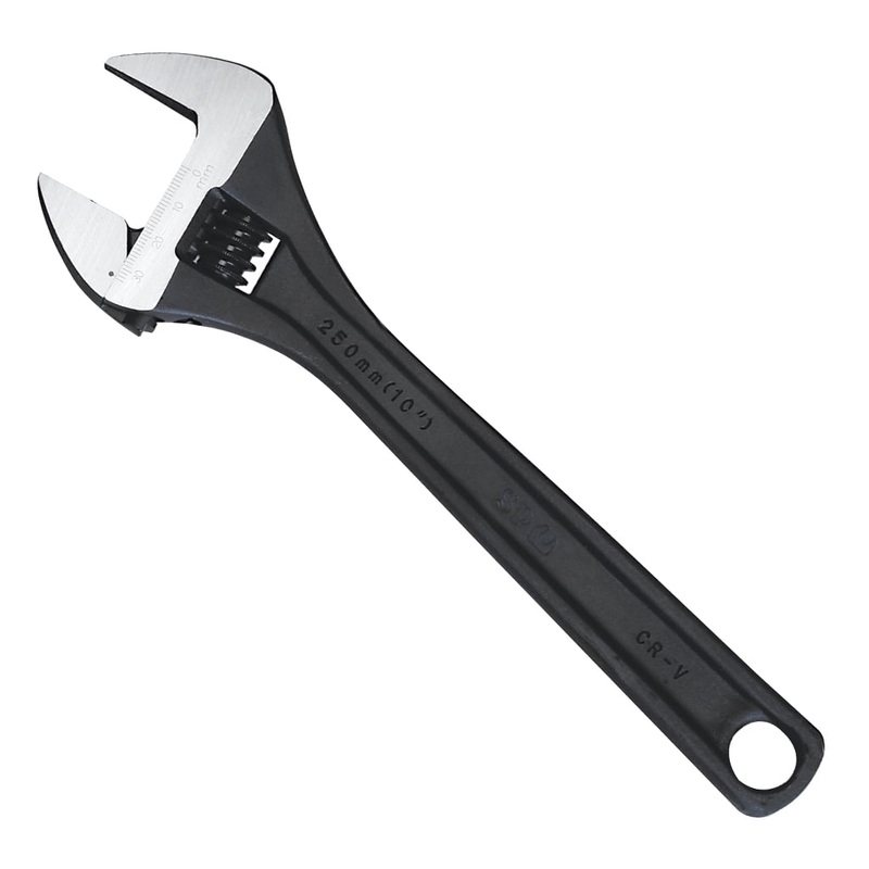 SP Tools Adjustable Wrench – Wide Jaw Premium – Black Individual, Sizes: 150mm – SP18058