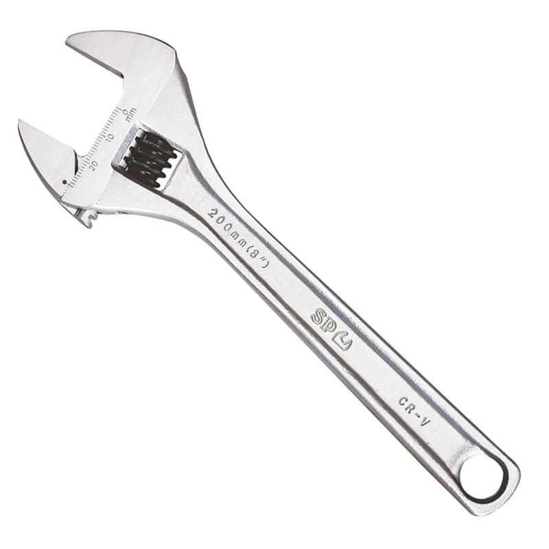 SP Tools Adjustable Wrench – Wide Jaw Premium – Chrome Individual, Sizes: 250mm – SP18067