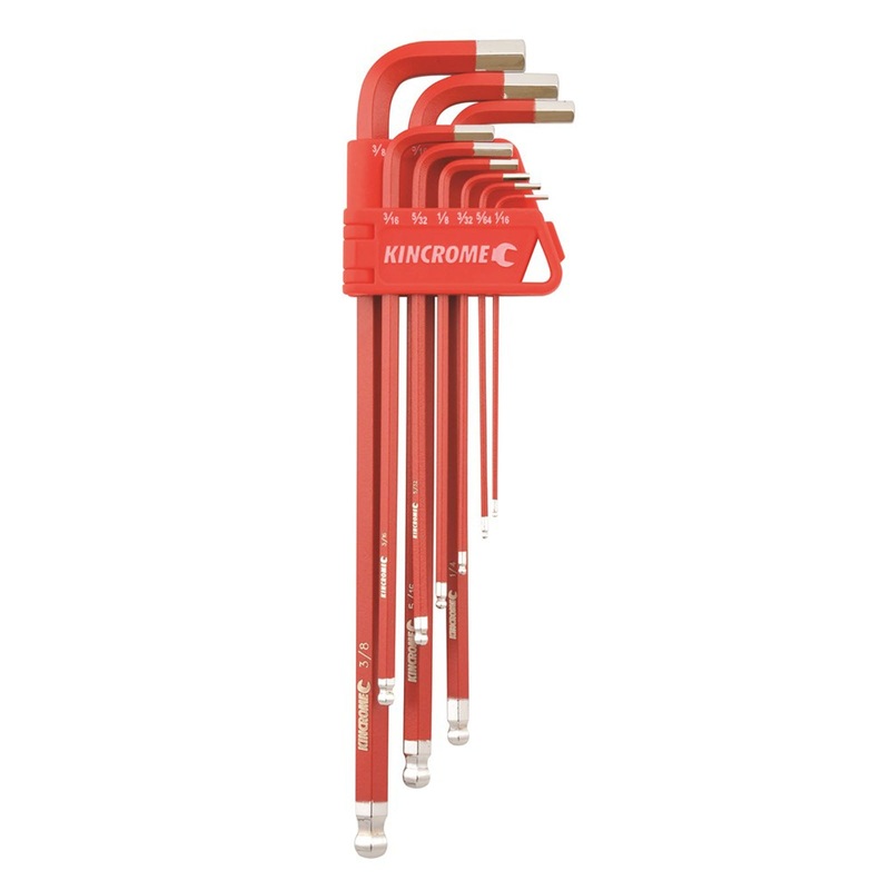 Kincrome 9 Piece Long Imperial Ball Point Hex Key Set – K5042