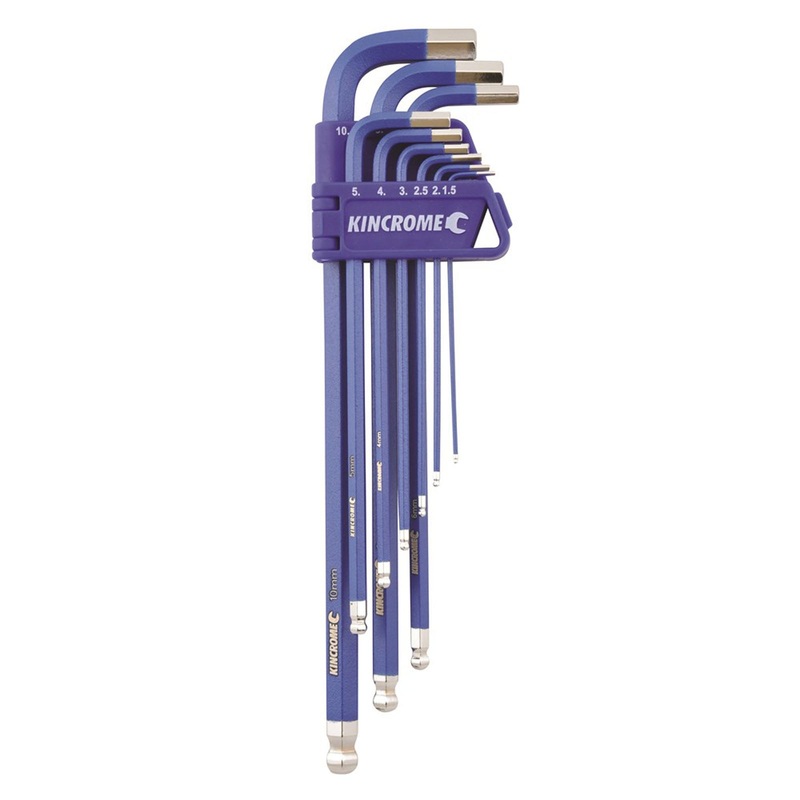 Kincrome 9 Piece Long Metric Ball Point Hex Key Set – K5043