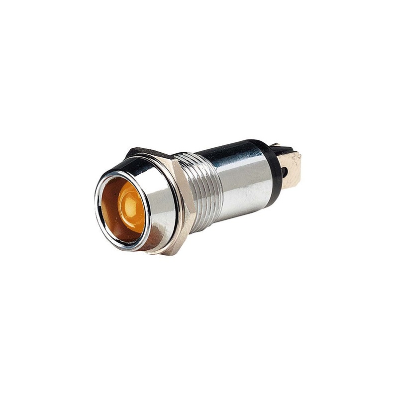 Narva 62090BL 12 Volt Chrome Pilot Lamp With Amber Led