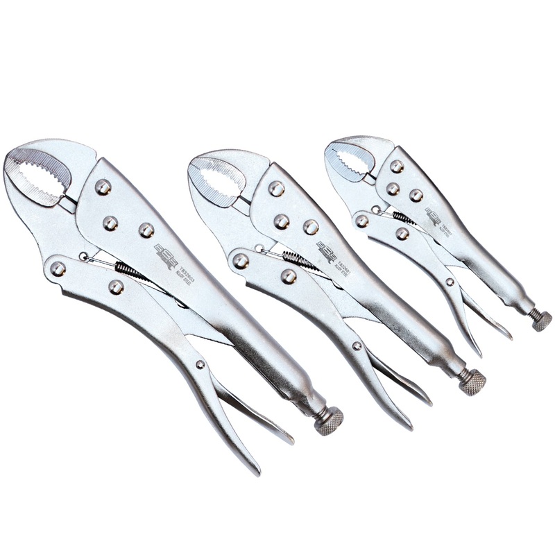 888 Tools 3-Piece Curved Jaw Locking Vice Plier Set – T832921