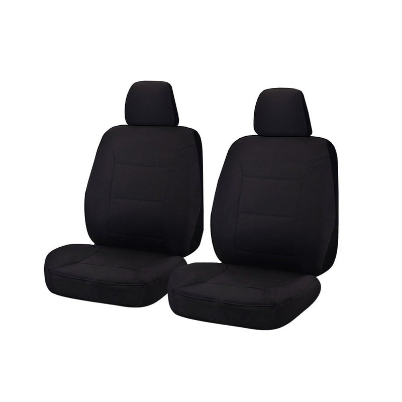 MyCar All Terrain Canvas Universal Size 30/35 Front Seat Covers – Black – ALA3504