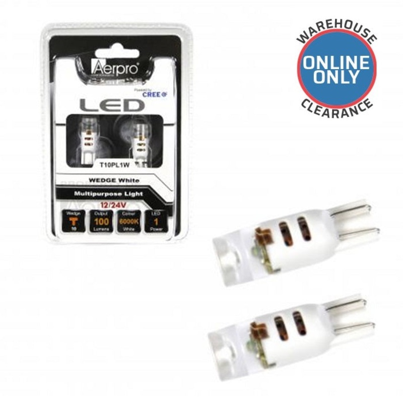 T10PL1W 1 X cree smd t10 wedge + diffuser – white (Delivery Only)