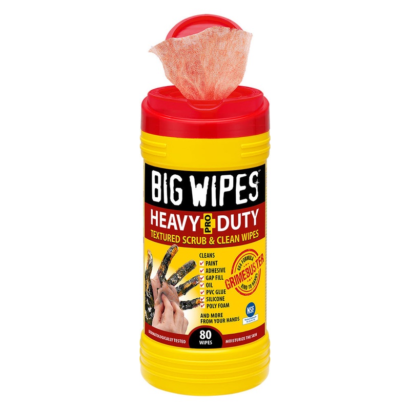 Big Wipes Heavy Duty Pro Textured Scrub and Clean Wipes – 80 Pack – G2420