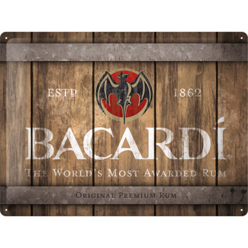 Nostalgic Art 30 x 40cm Metal Sign Bacardi Wood Barrel 23289 – 5123289
