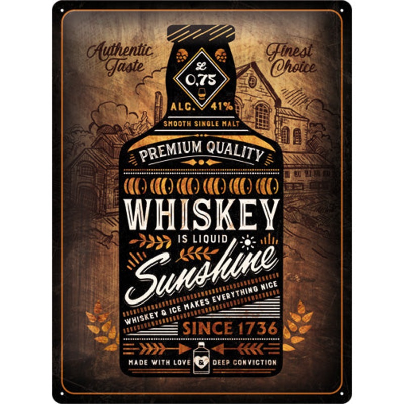 Nostalgic Art 30 x 40cm Metal Sign Whiskey Sunshine 23281 – 5123281