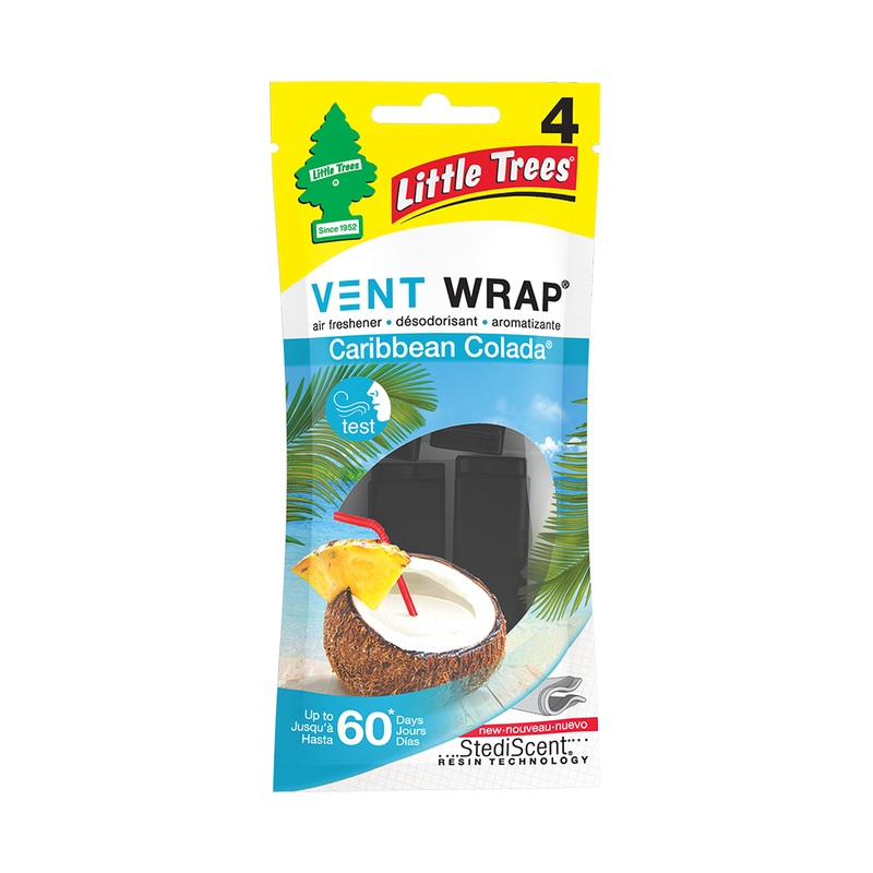 Little Trees Air Freshener Vent Wrap 4Pk – Caribbean Colada 52725