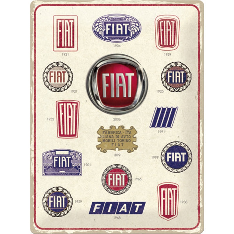 Nostalgic Art 30 x 40cm Metal Sign Fiat Logo Evolution 23297 – 5123297
